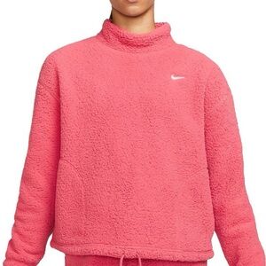 Pink Nike Therma Fit Fleece Training Sweatshirt